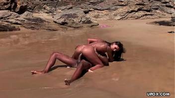 Fucking on the beach with a black dude's rock hard cock